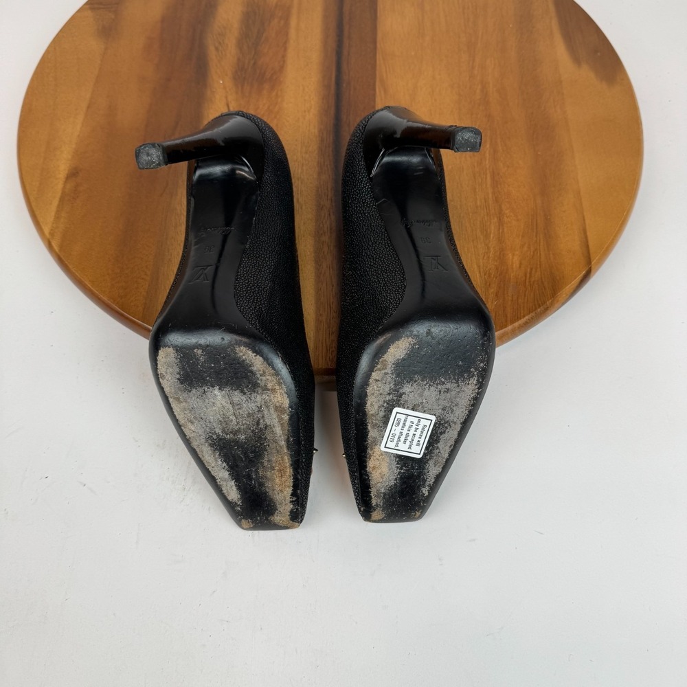Womens Louis Vuitton Vintage Deco Black Leather Pumps Heels Shoes Size 39 US 9 - Picture 8 of 10